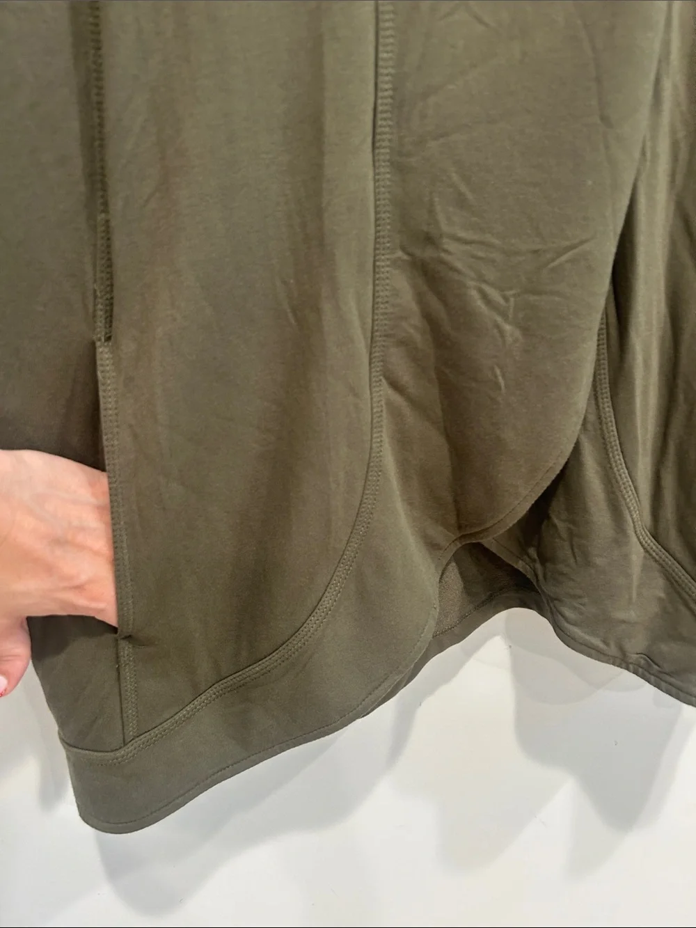 Susan Graver Olive Green Draped Open Cardigan Womens plus size 2X top